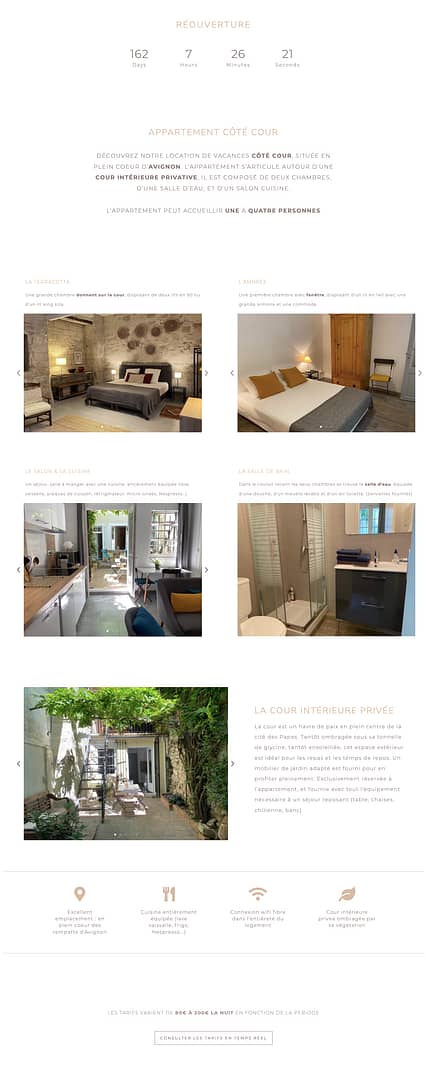 création de site de réservation - louise peraldi webmaster minimaliste - hôtellerie, rendez-vous