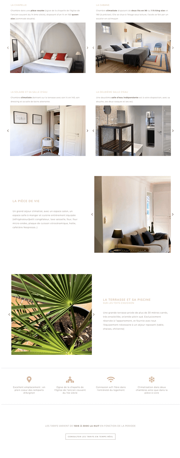 création de site de réservation - louise peraldi webmaster minimaliste - hôtellerie, rendez-vous