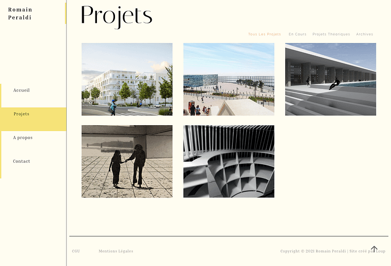 Conception de portfolio minimaliste webmaster site internet louise peraldi
